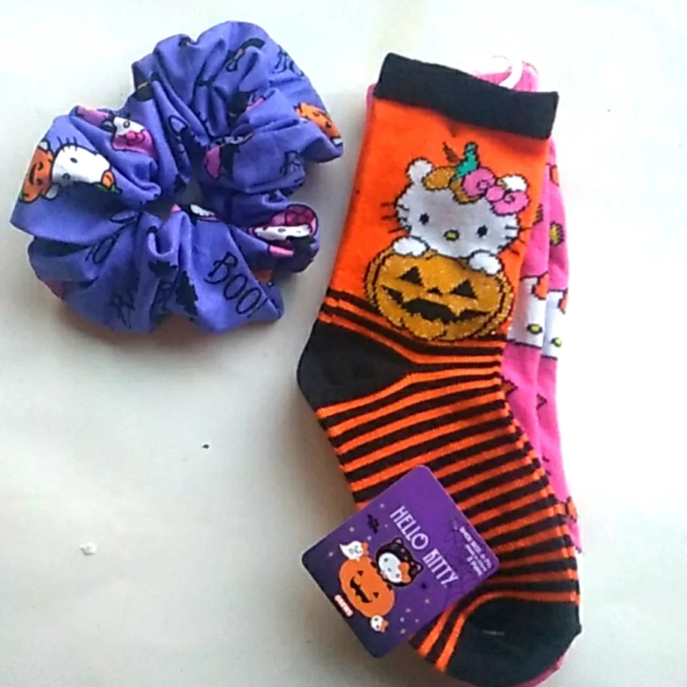 NWT Hello Kitty Socks and scrunchie
